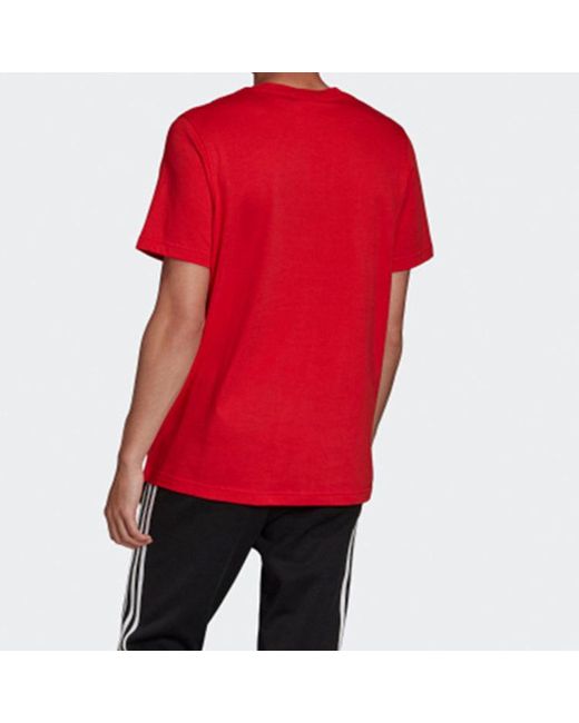 Adidas Red Originals Logo Short Sleeve T-Shirt for men