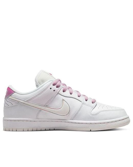 Nike White Sb Dunk Low 'Be True' for men