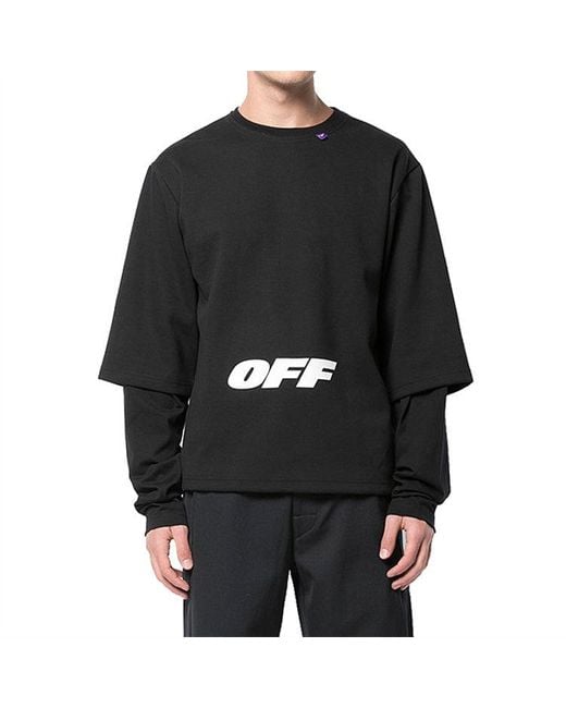 Off-White c/o Virgil Abloh Black Cotton Long Sleeve Sweatshirt for men
