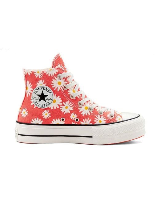 Converse Red (Wmns) Chuck Taylor All Star Platform High 'Camp Daisies'