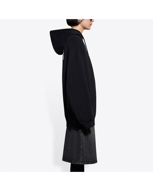 Balenciaga Black (Wmns) Fleece Sports Hoodie