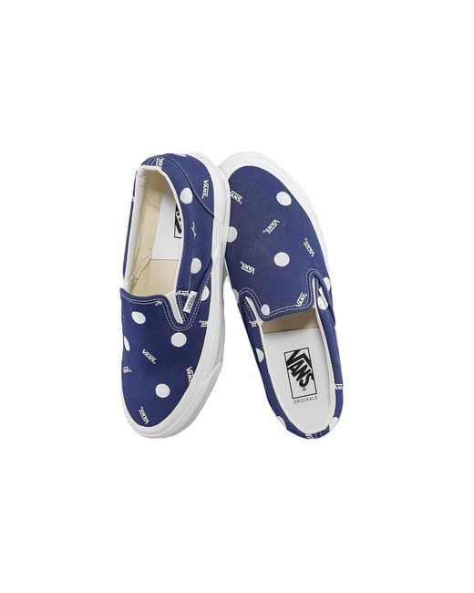 Vans Blue Og Classic Slip-On Lx Low Top Casual Skateboarding Shoes for men