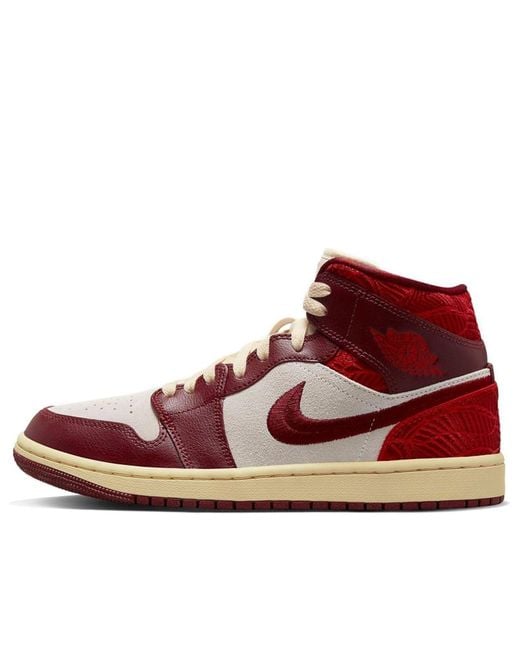 Nike Red Wmns 1 Mid Air Se Tiki Leaf