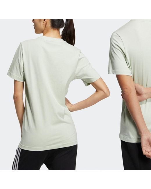 Adidas White Logo Printing Round Neck Short Sleeve T-Shirt for men