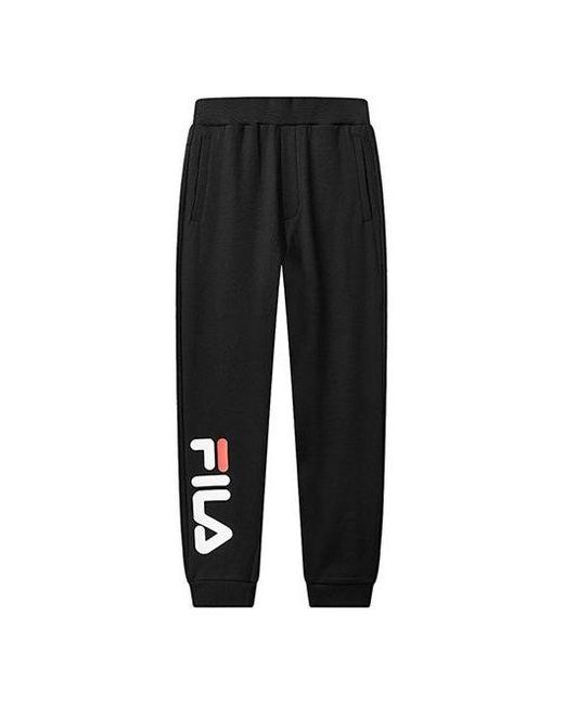Fila Knit Casual Loose Sports Pants Black for men