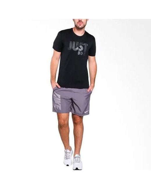 Nike Black Alphabet Printing Sports Round Neck Pullover Short Sleeve T-Shirt for men