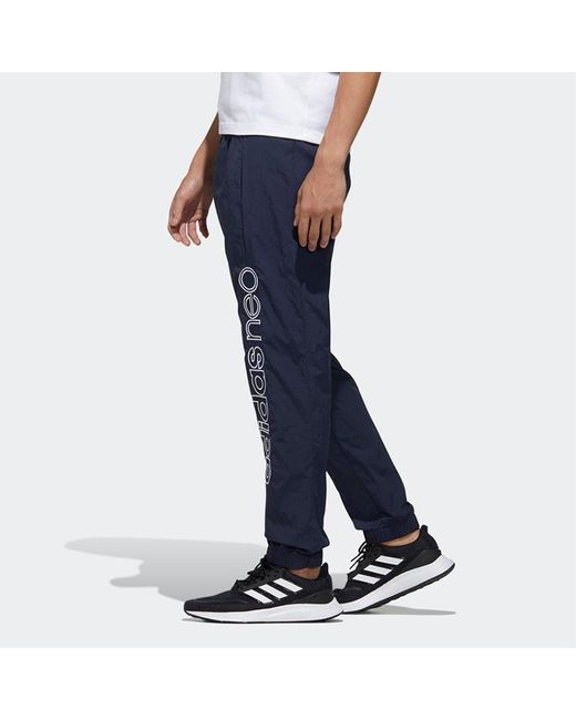 Adidas Blue Neo M Ss Tp 2 Alphabet Logo Printing Sports Pants for men