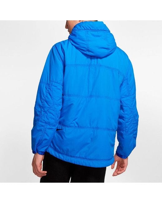 Nike Blue Sports Hooded Padded Jacket for men