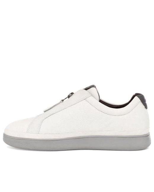 Ugg White Cali Low-Top Zip-Up Sneakers for men