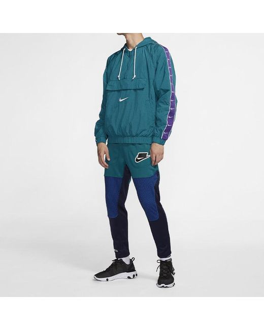 Nike Blue As Sportswear Swoosh Jkt Jacket Wvn 'Geode//Court/ for men