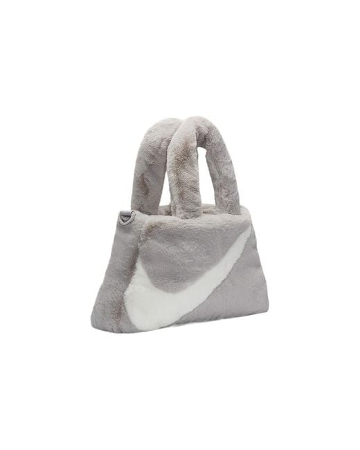 Nike Gray Nsw Faux Fur Tote Bag