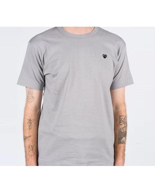 COMME DES GARÇONS PLAY Gray Mini Heart Logo Tee for men
