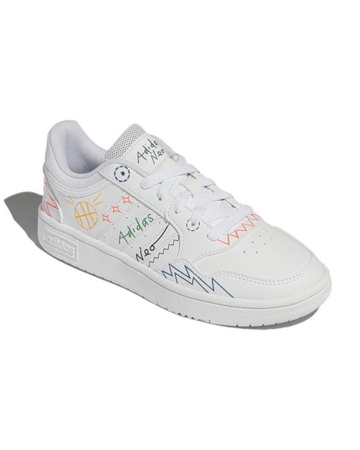 Adidas White (Wmns) Hoops 3.0 Shoes Muti-Color'