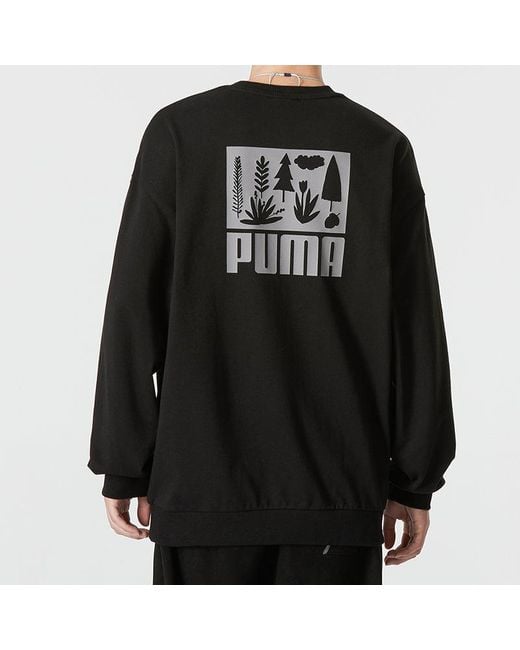 PUMA Black Logo Crew Neck Sweatshirt for men