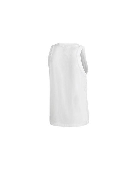 Adidas White Originals Embroidered Logo Retro Sports Vest for men