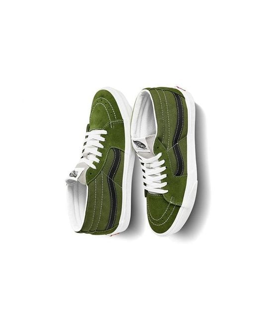 Vans Green Sk8-Mid Low Top Skate Shoes Dark for men