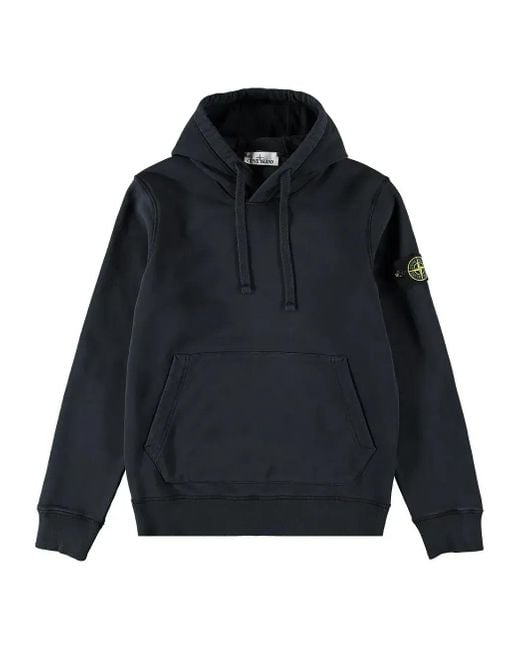 Stone Island Blue Garment Dyed Hoodie for men