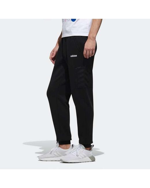 Adidas Black Neo Logo Cozy Casual Bundle Feet Sports Pants for men