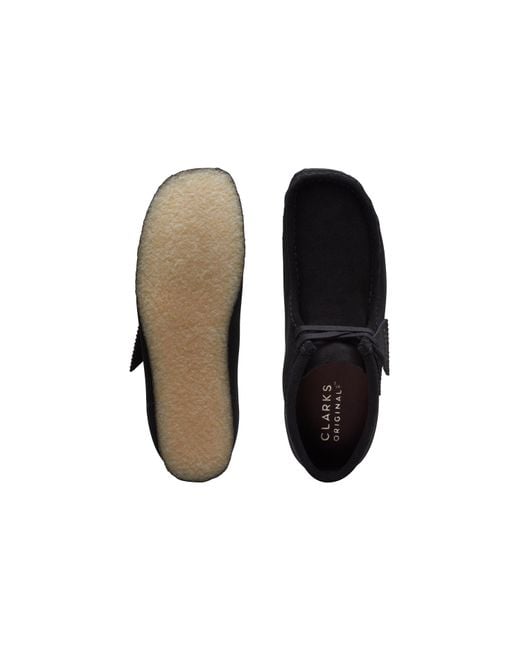 Clarks Black Wallabee Boots Suede' for men