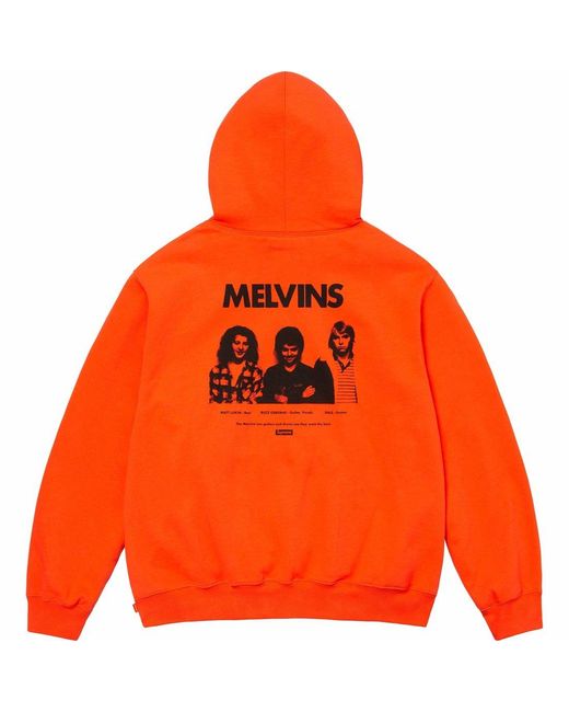 Supreme Orange X Melvins Hooded Sweatshirt for men