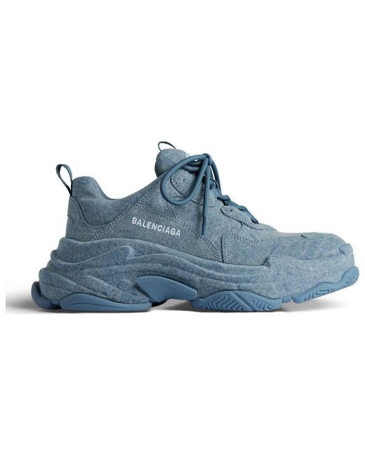 Balenciaga Blue Triple S Sneakers Denim' for men