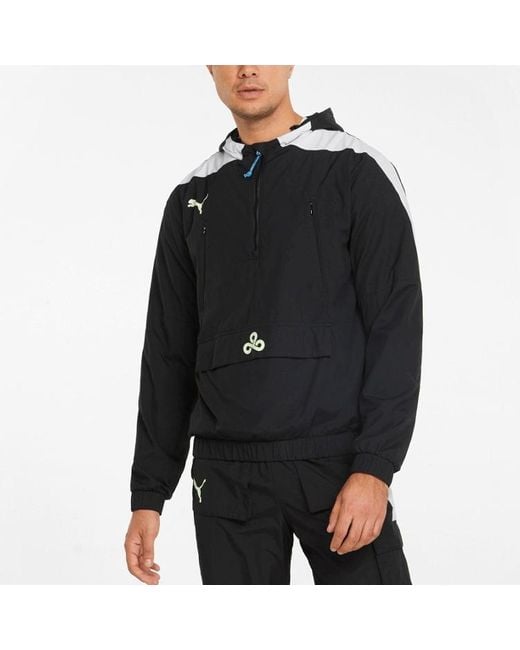 PUMA Black Cloud9 Woven Half Zip Jacket for men