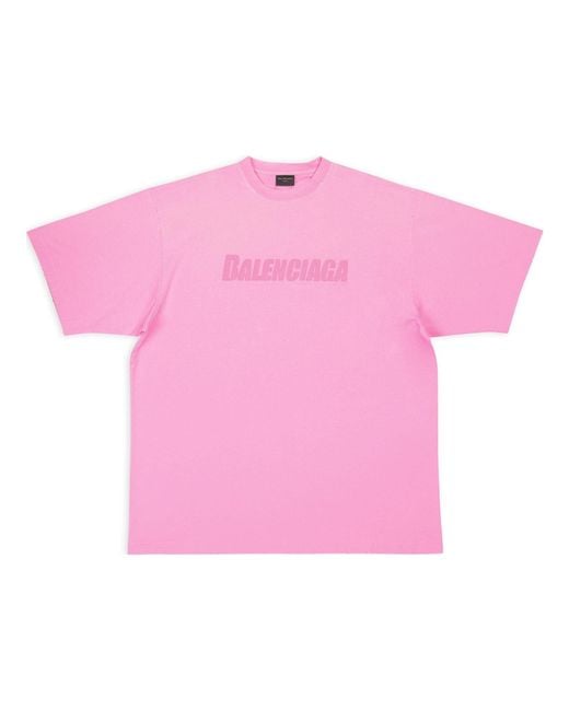 Balenciaga Pink Caps T-Shirt Boxy Fit