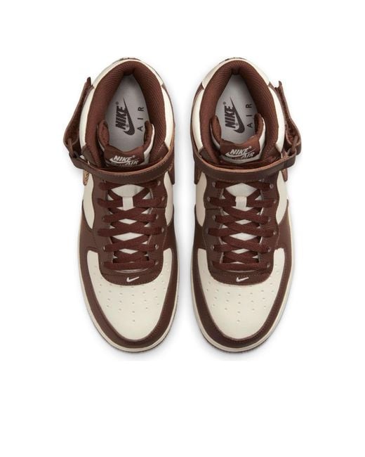 Nike Brown Air Force 1 Mid Plaid' for men