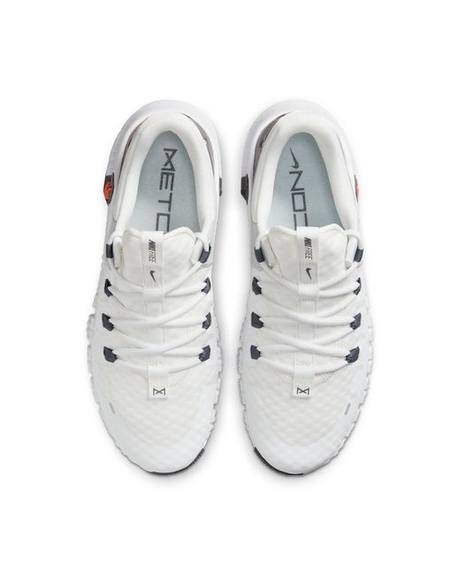Nike White Free Metcon 5 Bright Mandarin' for men