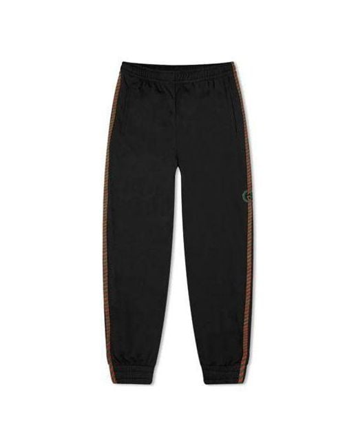 Gucci Black Airtex Rope Taped Gg Logo Track Pant for men