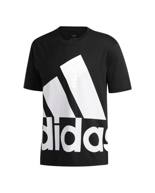 Adidas Black Large Logo Printing Short Sleeve for men