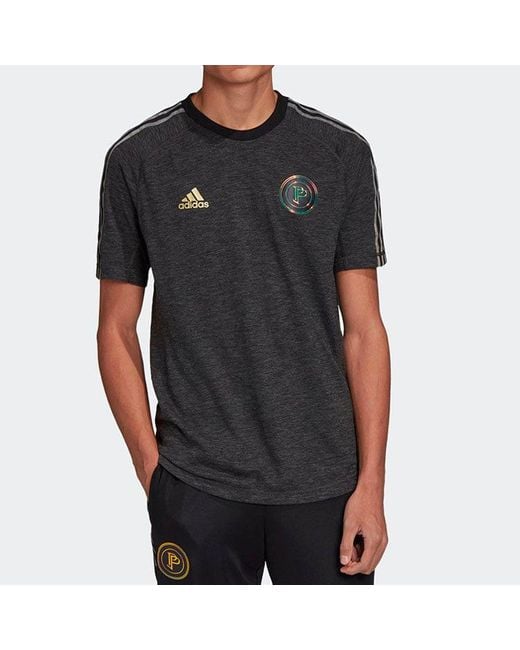 Adidas Black Pp Tec Tee Pogba Soccer/Football Sports Tournament Short Sleeve for men