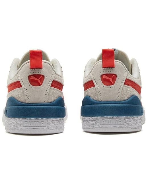 PUMA White Suede Bloc 'Pristine Cherry Tomato' for men