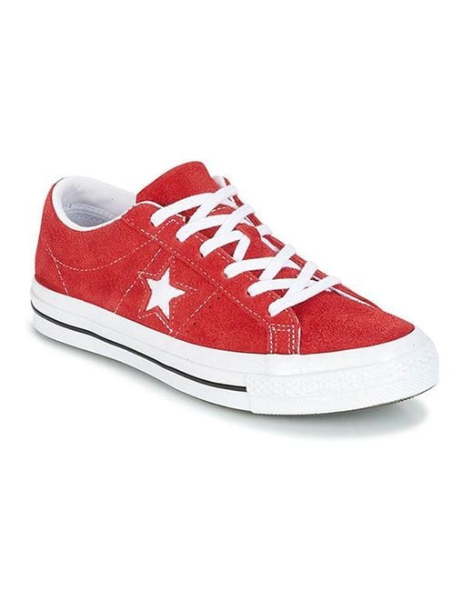 Converse Red One Star Ox Suede' for men