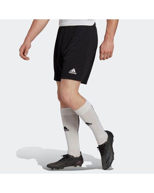 Adidas Black Solid Color Logo Printing Straight Casual Shorts for men