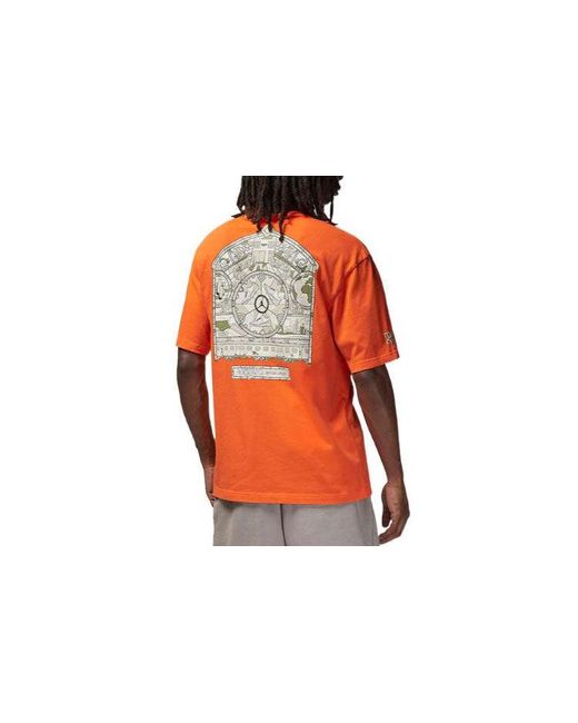 Nike Orange Jordan X Shelflife Logo T-Shirt for men
