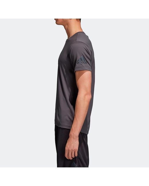 Adidas Gray Freelift Chill Training Sports Round Neck Short Sleeve for men
