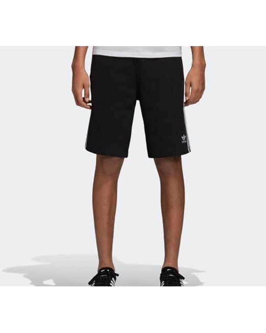 Adidas Black Originals 3-Stripe Short Stripe Shorts for men