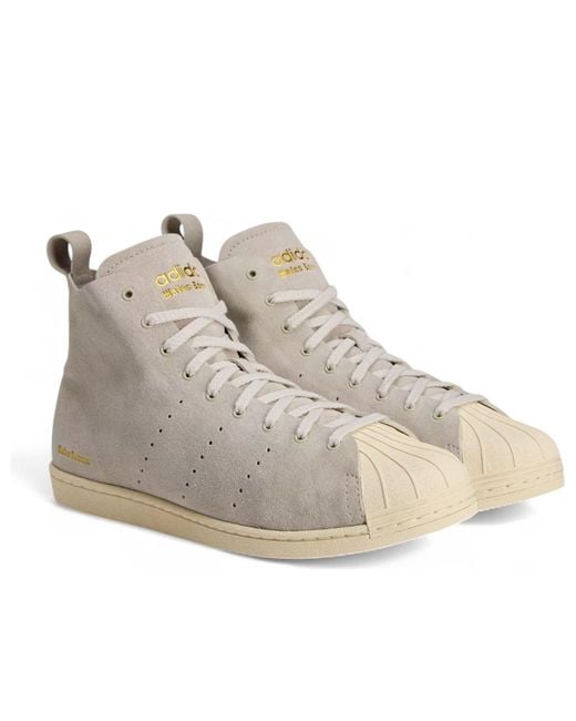 Adidas Gray X Wales Bonner Superstar Hi 'Mist Stone' for men