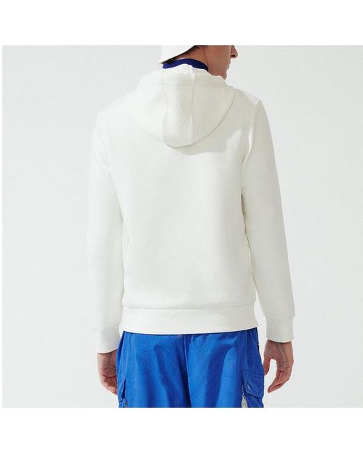 Fila White Logo Printing Athleisure Casual Sports Hooded Pullover Knit for men