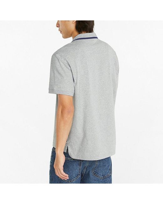 PUMA Gray Team Polo Tee for men
