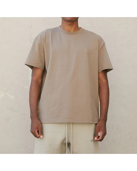 Fear Of God Gray Fw21 Logo Tee 'Harvest' for men