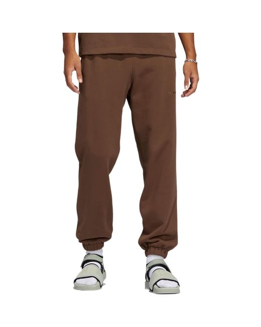 Adidas Brown Originals X Pharrell Williams Crossover Solid Color Bundle Feet Straight Sports Pants for men
