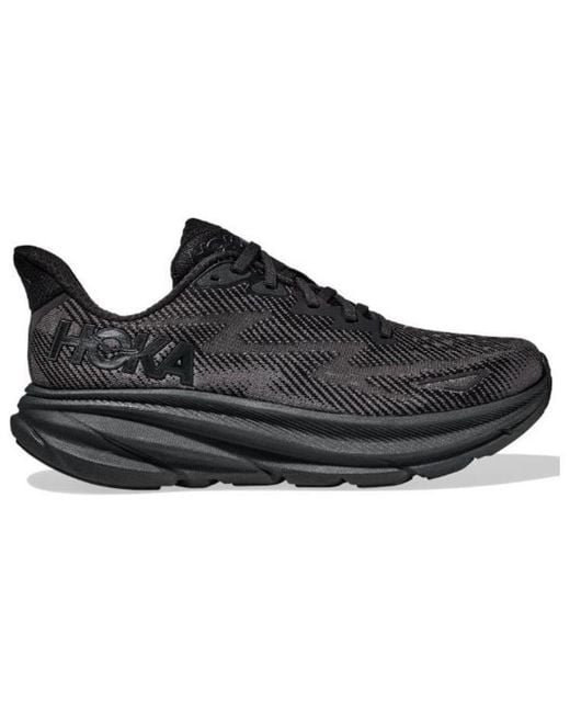Hoka One One Black Clifton 9 for men