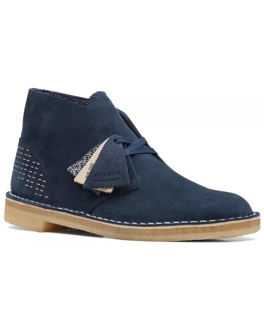 Clarks Blue Desert Boots 'Sashiko' for men