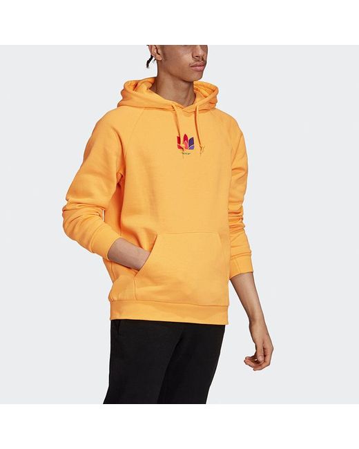 Adidas Yellow Originals 3D Trefoil Hood Casual Sports Logo Pullover Color for men