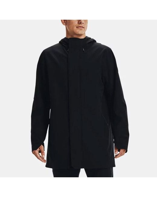 Under Armour Blue Rush Shell Long Jacket for men