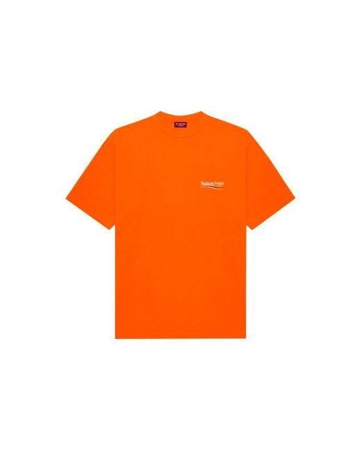 Balenciaga Orange Large Fit T-Shirt 'Fluo' for men
