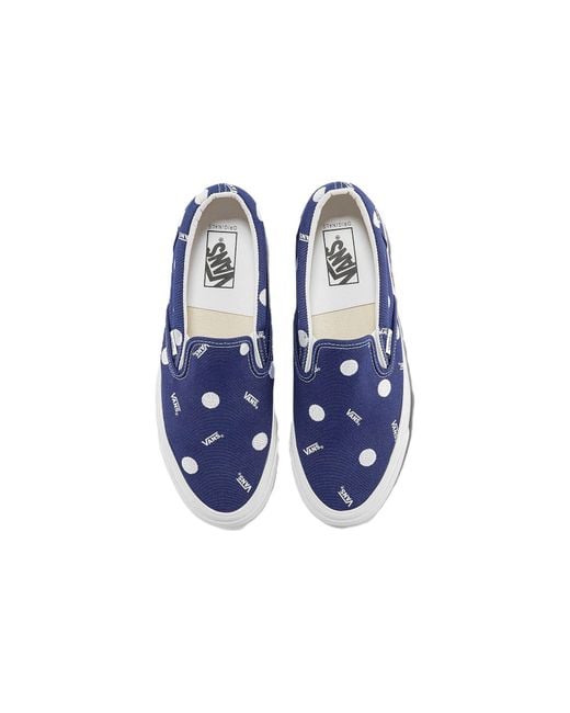 Vans Blue Og Classic Slip-On Lx Low Top Casual Skateboarding Shoes for men