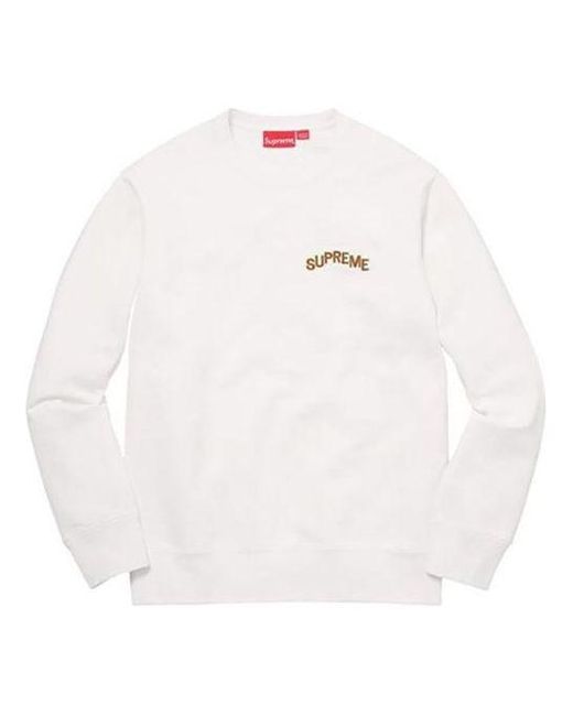 Supreme Step Arc Crewneck Sweater in White for Men Lyst UK